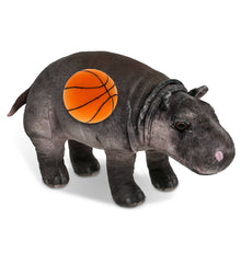 WILD COLLECTION PLUSH - HIPPO 13" WITH BASKETBALL PLUSH