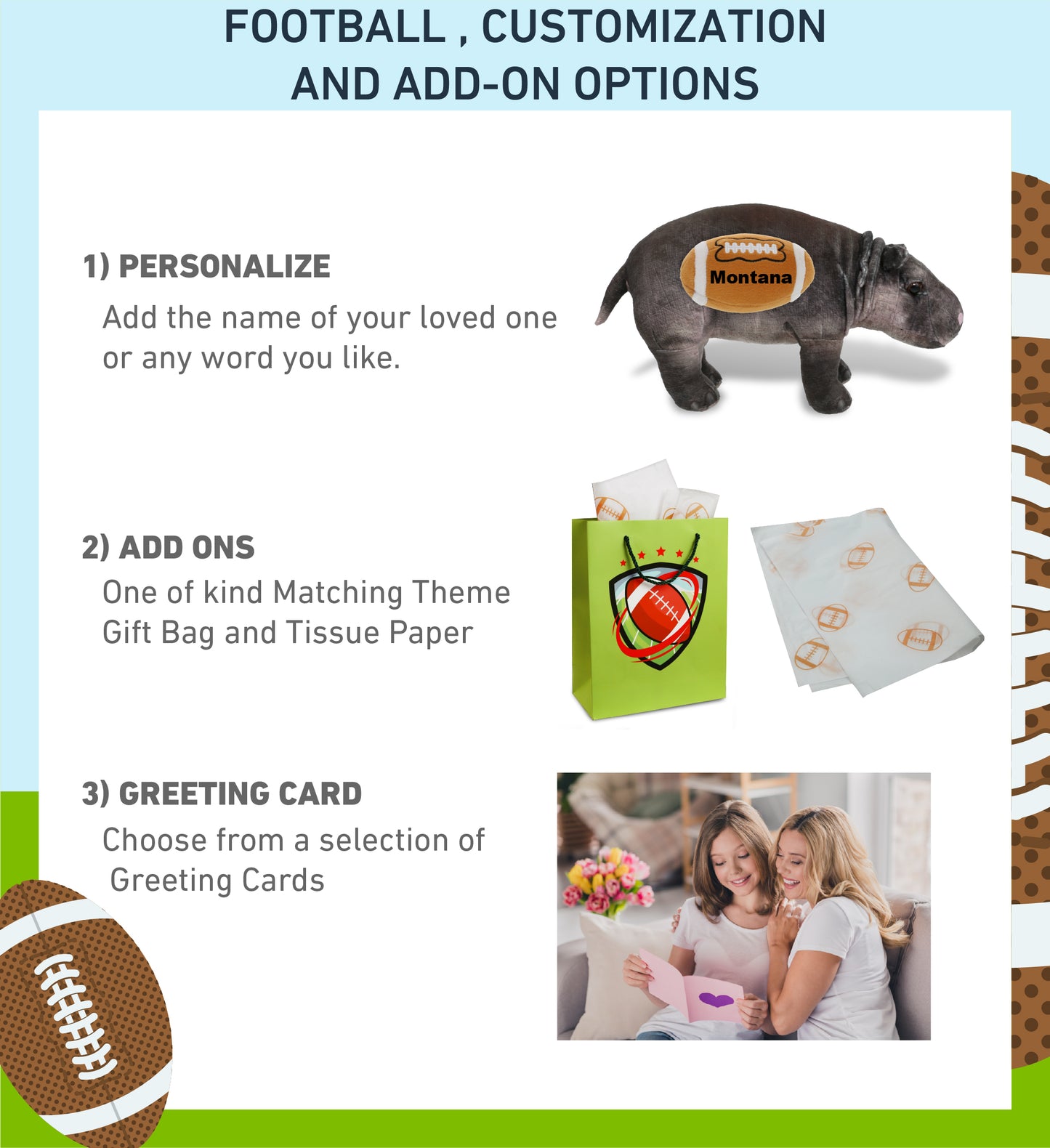 WILD COLLECTION PLUSH - HIPPO 13" WITH FOOTBALL PLUSH