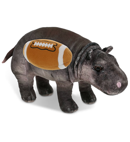 WILD COLLECTION PLUSH - HIPPO 13" WITH FOOTBALL PLUSH