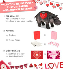 PLUSH I LOVE YOU RED HEART - WILD COLLECTION PLUSH - HIPPO 13"