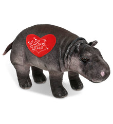 PLUSH I LOVE YOU RED HEART - WILD COLLECTION PLUSH - HIPPO 13"