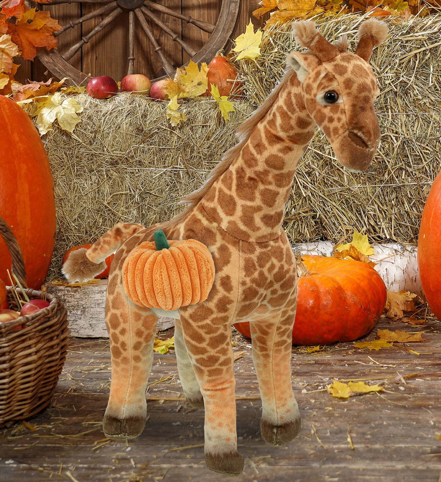 WILD COLLECTION PLUSH - GIRAFFE 15" WITH PUMPKIN PLUSH