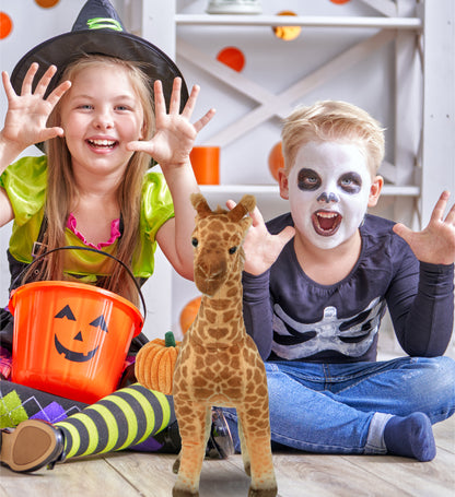 WILD COLLECTION PLUSH - GIRAFFE 15" WITH PUMPKIN PLUSH