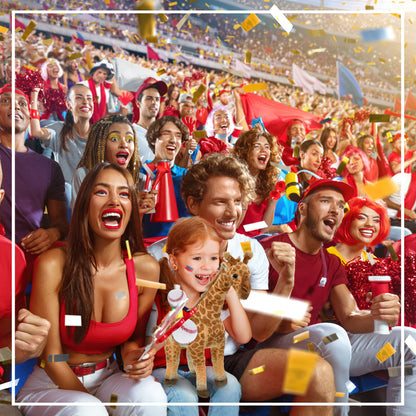 WILD COLLECTION PLUSH - GIRAFFE 15" WITH BASEBALL PLUSH