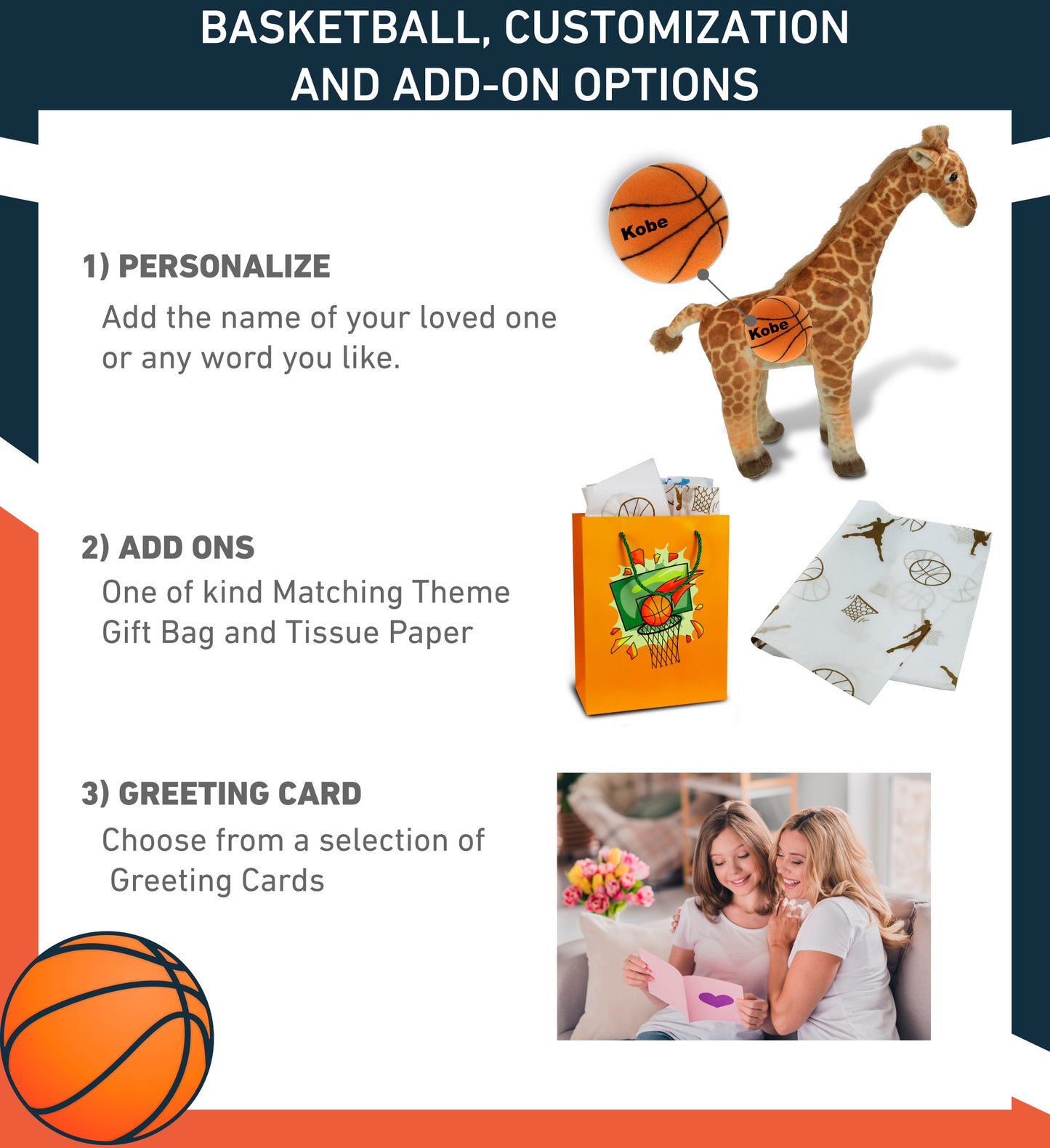 WILD COLLECTION PLUSH - GIRAFFE 15" WITH BASKETBALL PLUSH