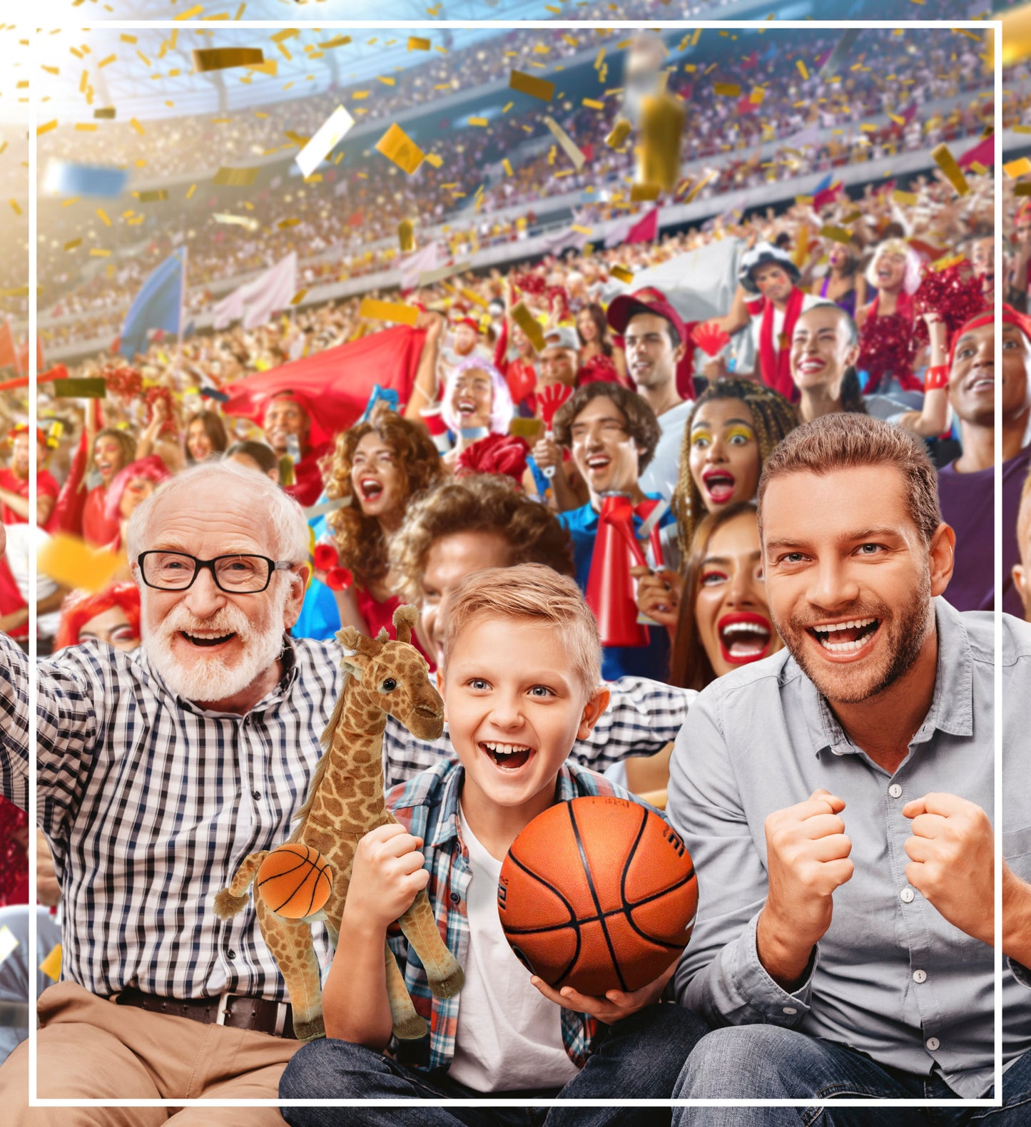 WILD COLLECTION PLUSH - GIRAFFE 15" WITH BASKETBALL PLUSH