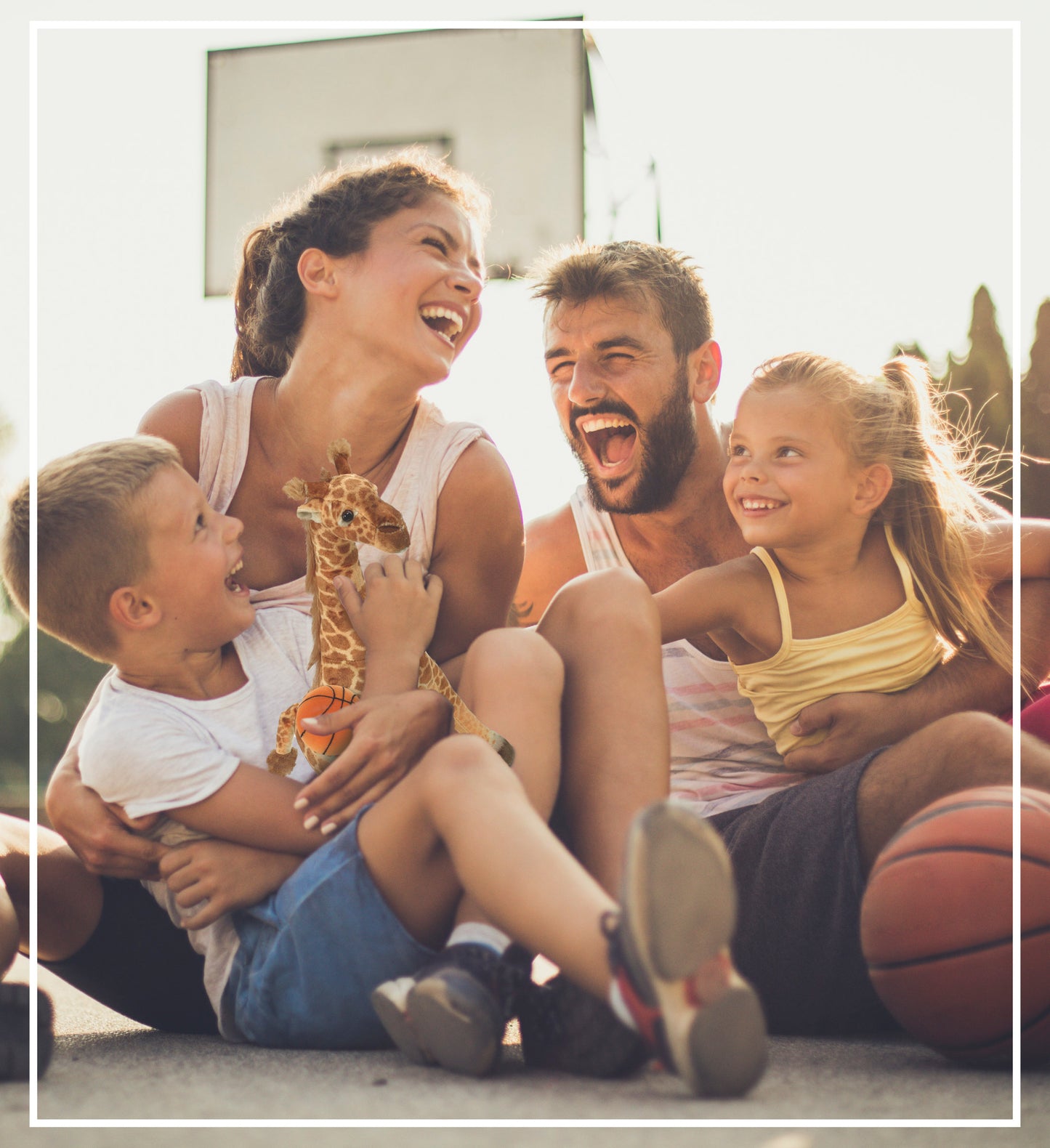 WILD COLLECTION PLUSH - GIRAFFE 15" WITH BASKETBALL PLUSH