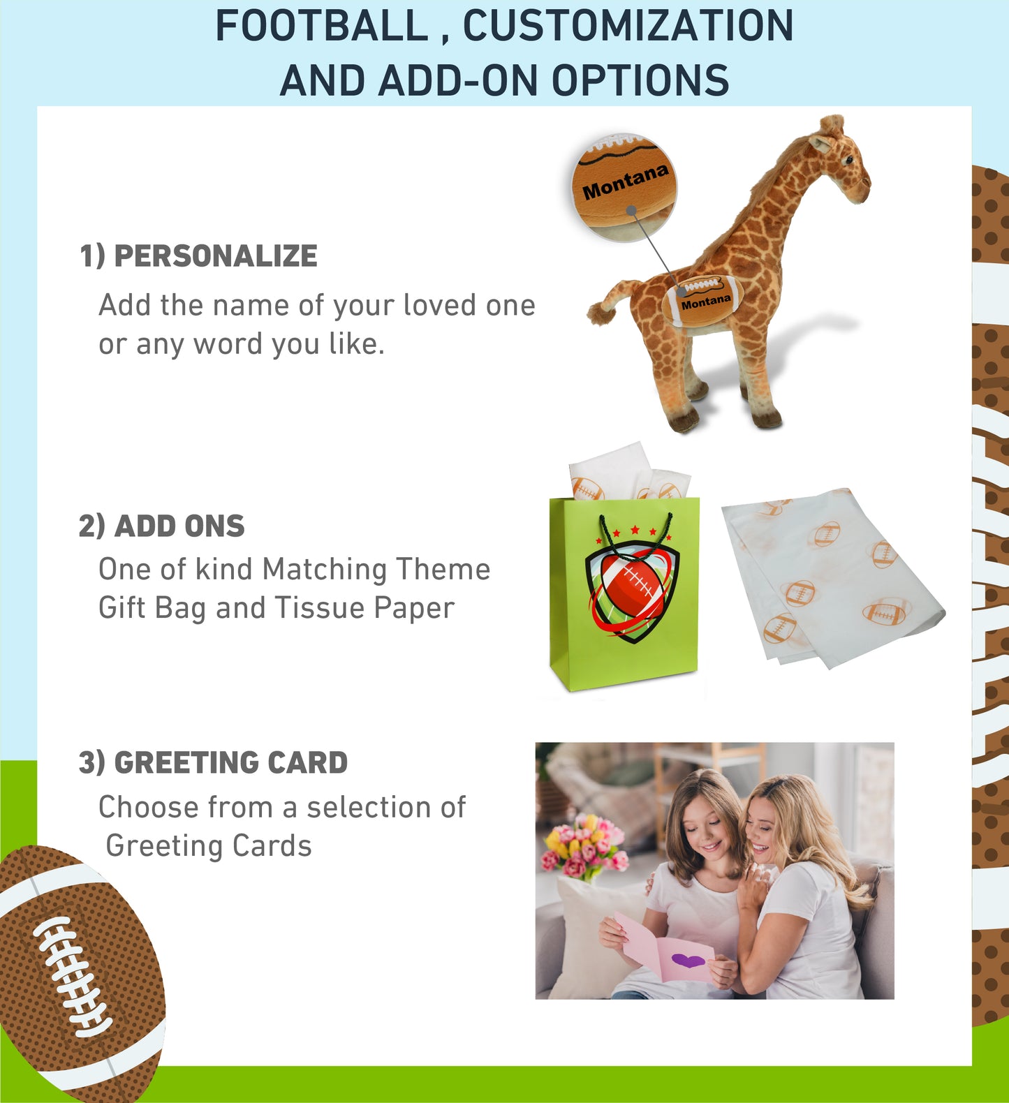 WILD COLLECTION PLUSH - GIRAFFE 15" WITH FOOTBALL PLUSH