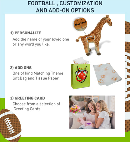 WILD COLLECTION PLUSH - GIRAFFE 15" WITH FOOTBALL PLUSH