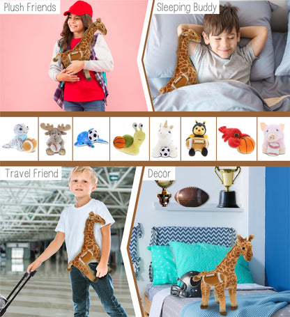 WILD COLLECTION PLUSH - GIRAFFE 15" WITH FOOTBALL PLUSH