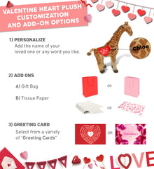 PLUSH I LOVE YOU RED HEART - WILD COLLECTION PLUSH - GIRAFFE 15"