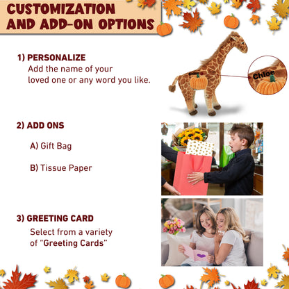 WILD COLLECTION PLUSH - GIRAFFE 20" WITH PUMPKIN PLUSH