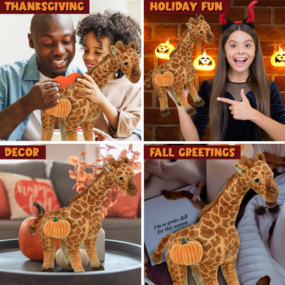 WILD COLLECTION PLUSH - GIRAFFE 20" WITH PUMPKIN PLUSH