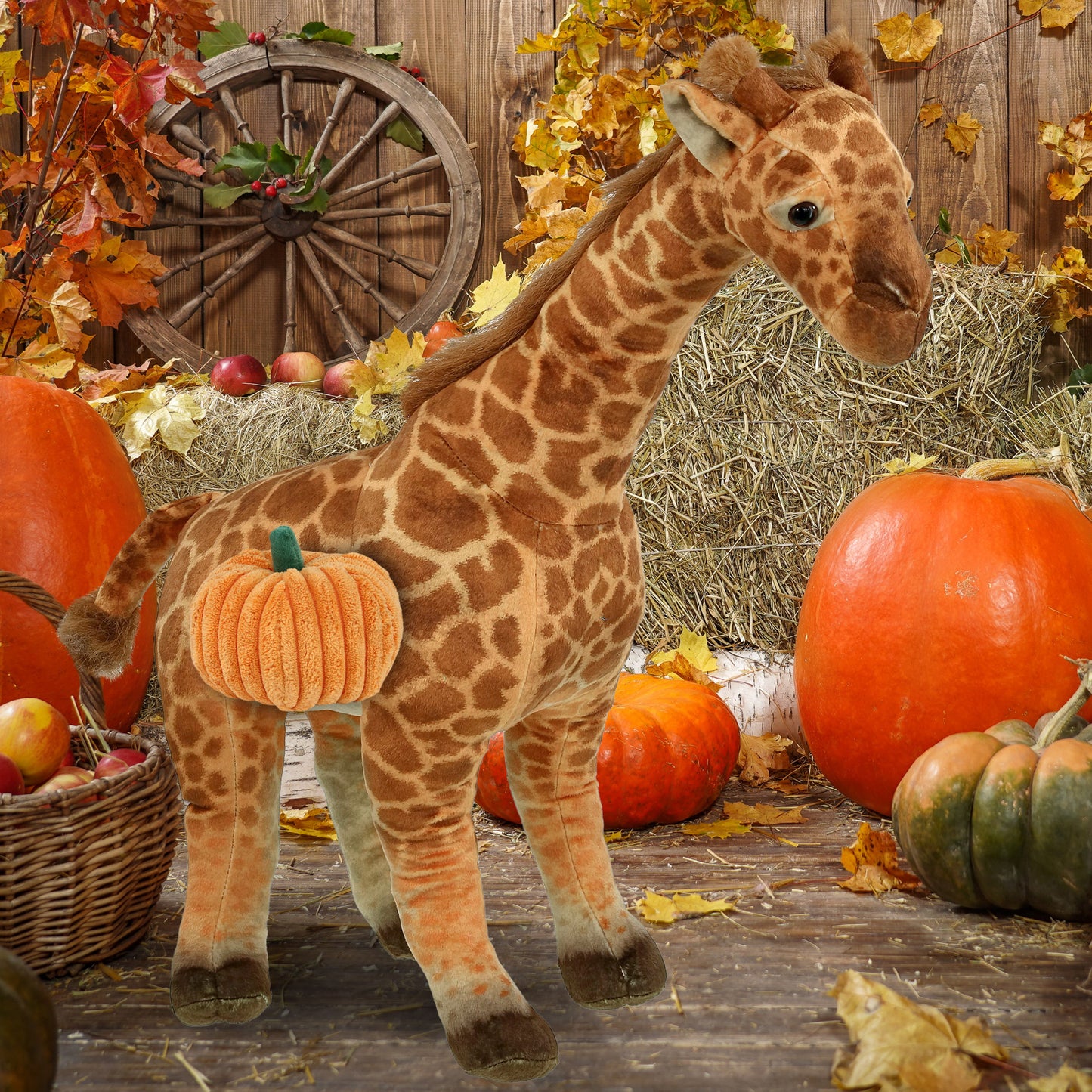 WILD COLLECTION PLUSH - GIRAFFE 20" WITH PUMPKIN PLUSH