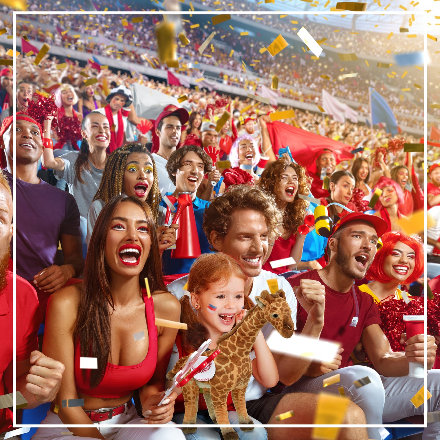 WILD COLLECTION PLUSH - GIRAFFE 20" WITH BASEBALL PLUSH