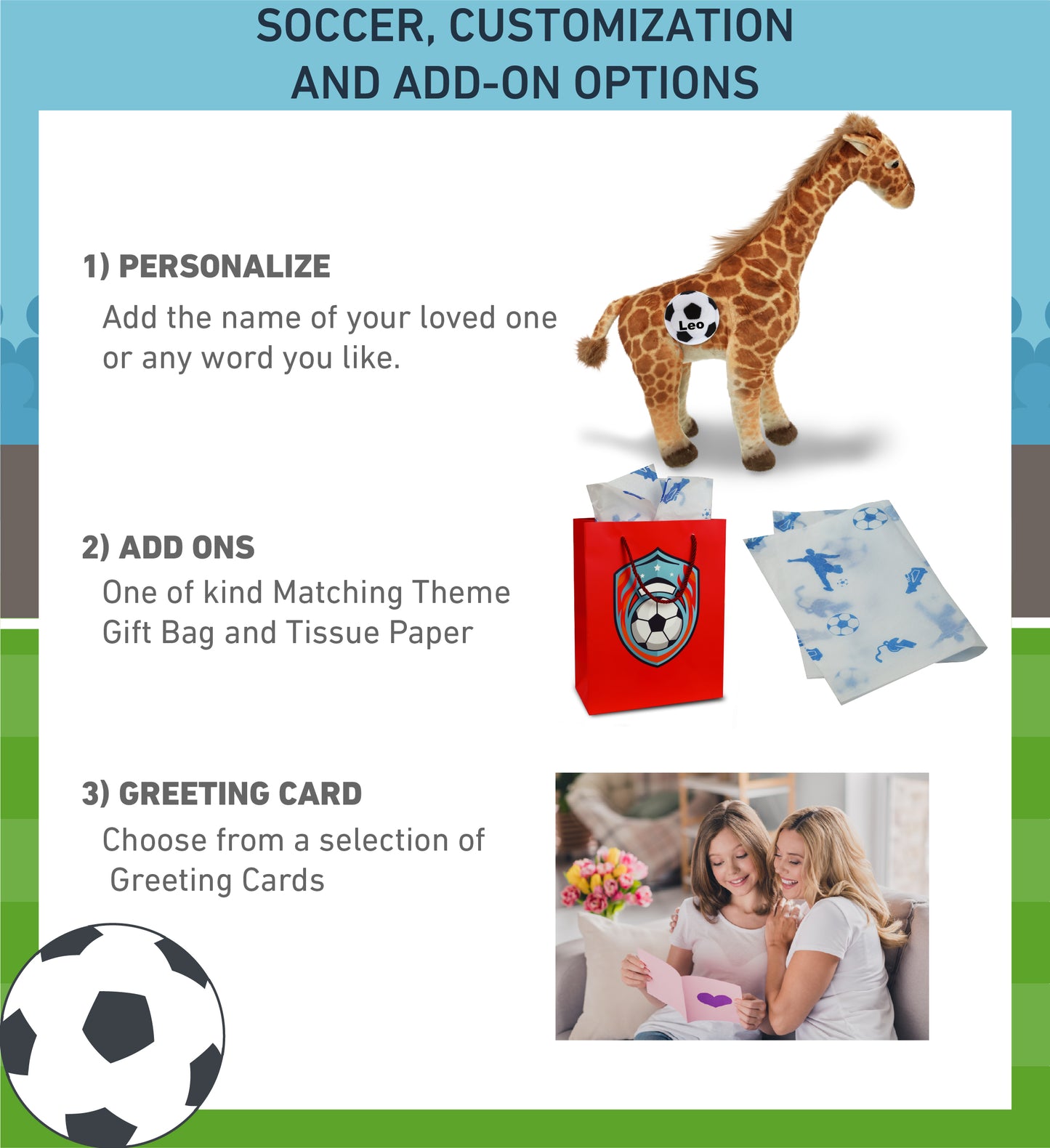 WILD COLLECTION PLUSH - GIRAFFE 20" WITH SOCCER PLUSH