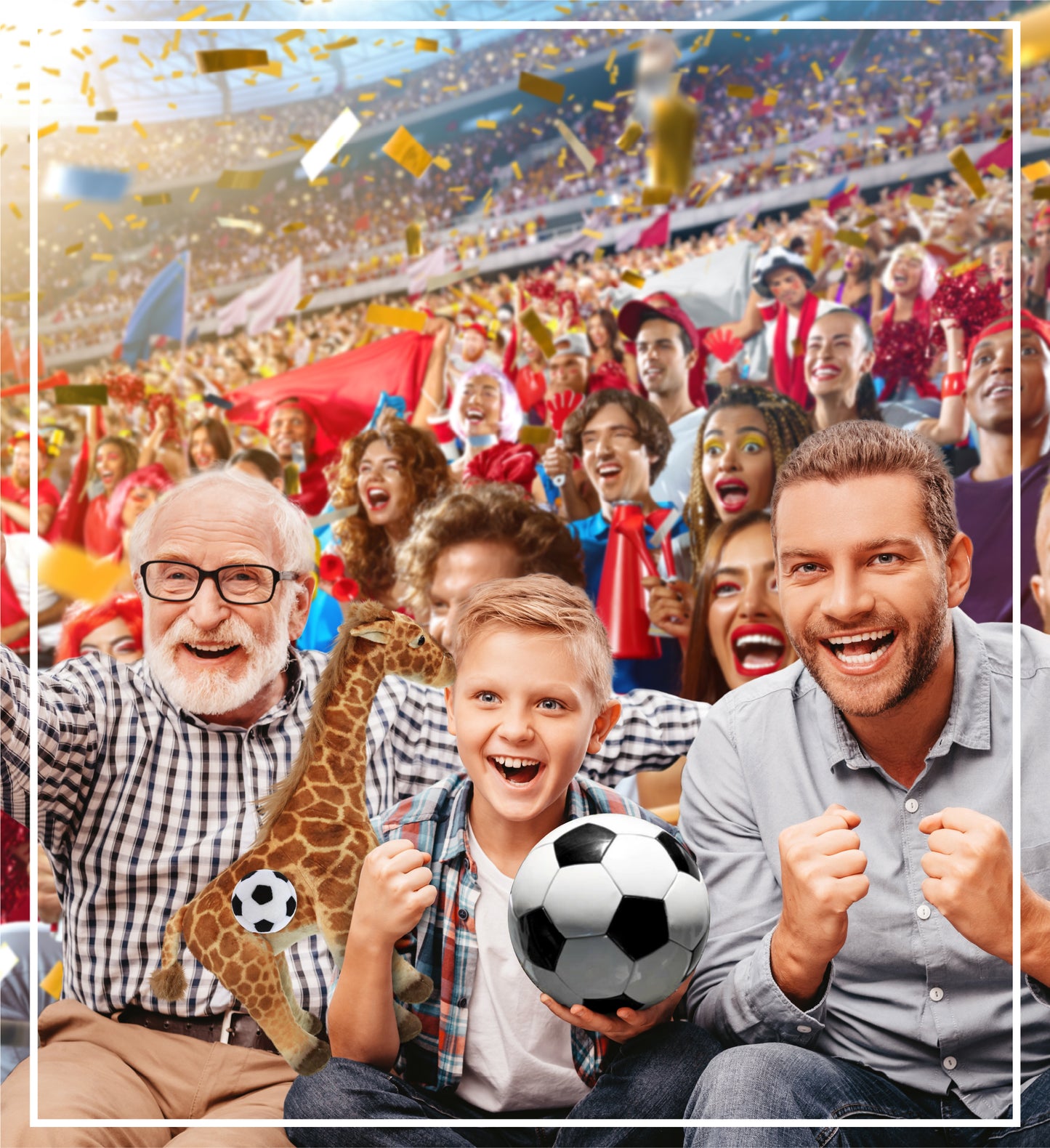 WILD COLLECTION PLUSH - GIRAFFE 20" WITH SOCCER PLUSH