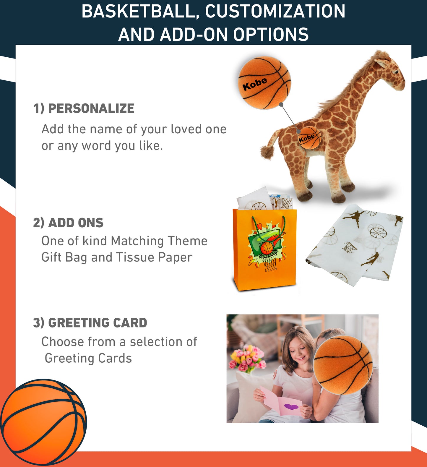 WILD COLLECTION PLUSH - GIRAFFE 20" WITH BASKETBALL PLUSH