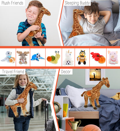 WILD COLLECTION PLUSH - GIRAFFE 20" WITH BASKETBALL PLUSH