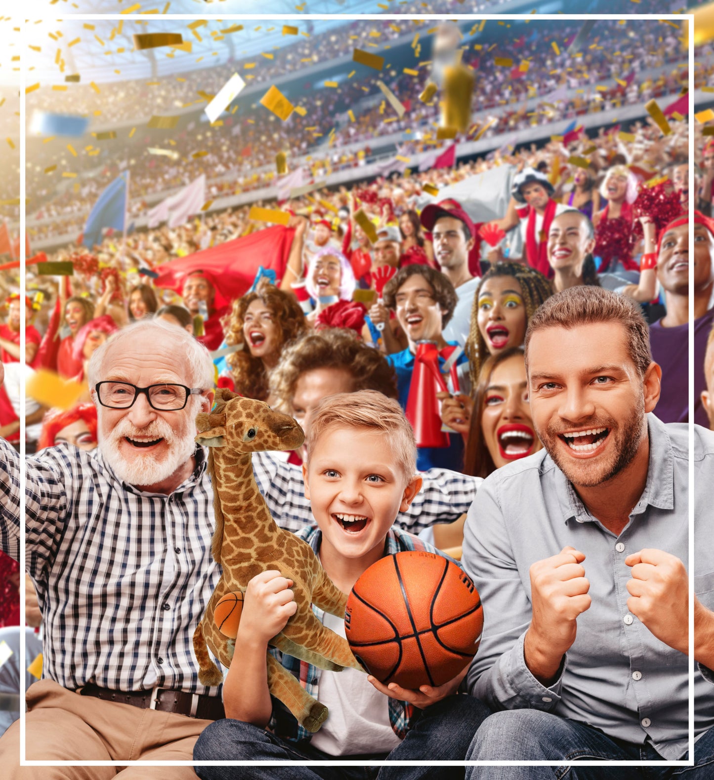 WILD COLLECTION PLUSH - GIRAFFE 20" WITH BASKETBALL PLUSH