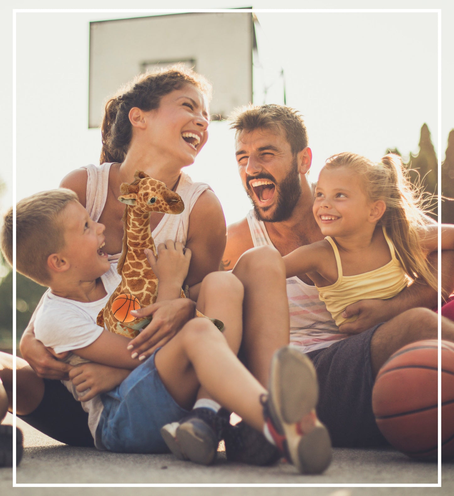 WILD COLLECTION PLUSH - GIRAFFE 20" WITH BASKETBALL PLUSH