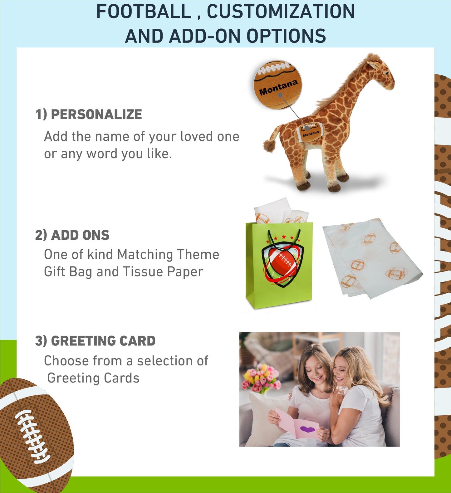 WILD COLLECTION PLUSH - GIRAFFE 20" WITH FOOTBALL PLUSH