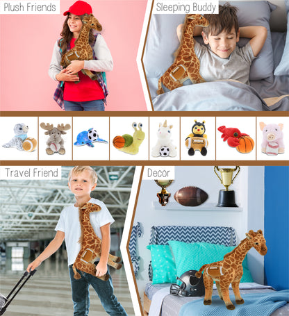 WILD COLLECTION PLUSH - GIRAFFE 20" WITH FOOTBALL PLUSH