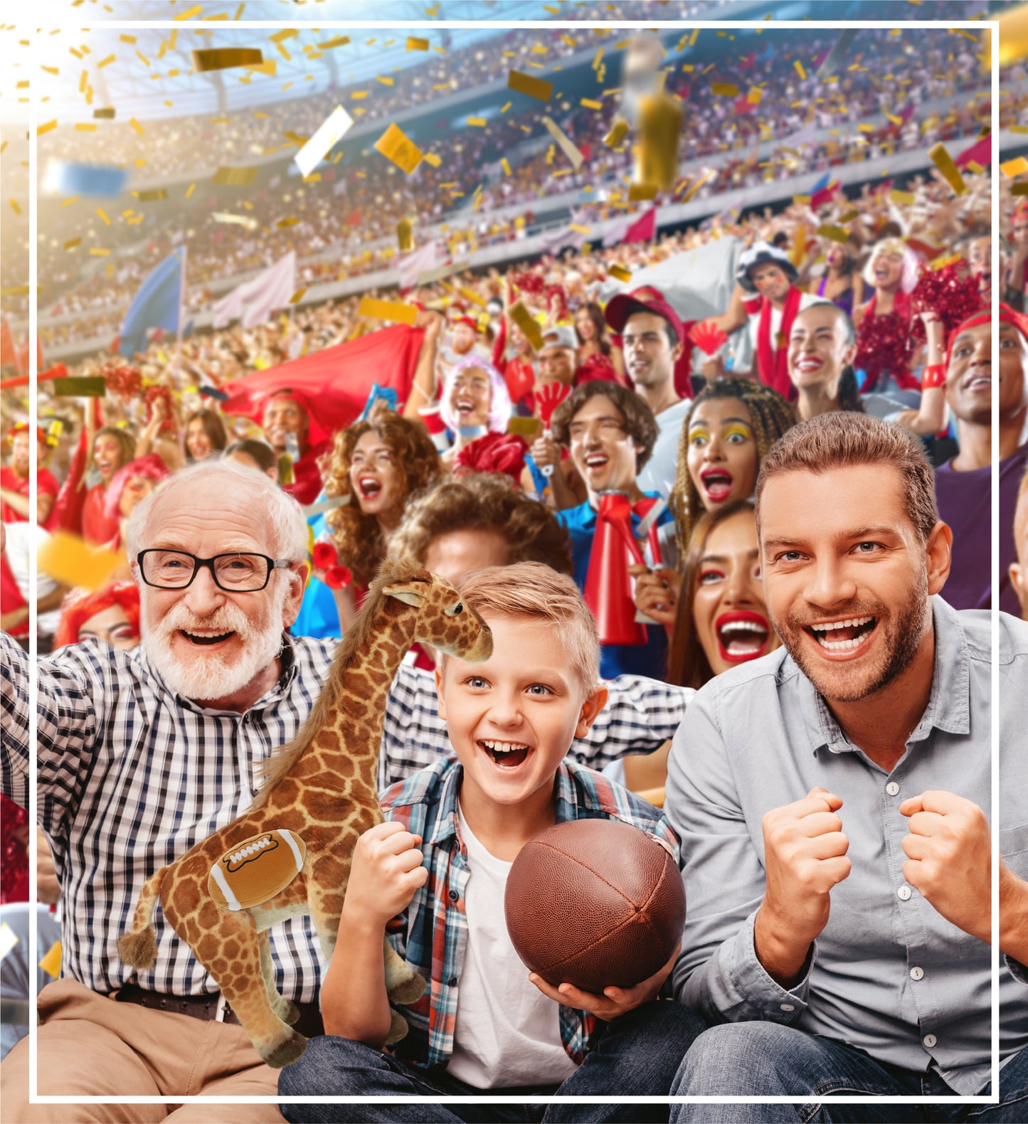 WILD COLLECTION PLUSH - GIRAFFE 20" WITH FOOTBALL PLUSH