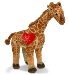 PLUSH I LOVE YOU RED HEART - WILD COLLECTION PLUSH - GIRAFFE 20"