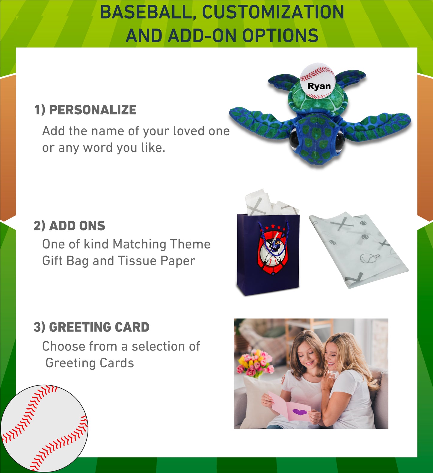 WILD COLLECTION PLUSH - BLUE SEA TURTLE 10" WITH BASEBALL PLUSH