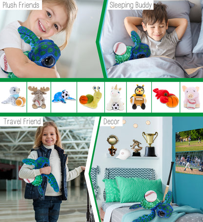 WILD COLLECTION PLUSH - BLUE SEA TURTLE 10" WITH BASEBALL PLUSH