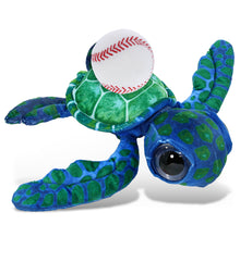 WILD COLLECTION PLUSH - BLUE SEA TURTLE 10" WITH BASEBALL PLUSH