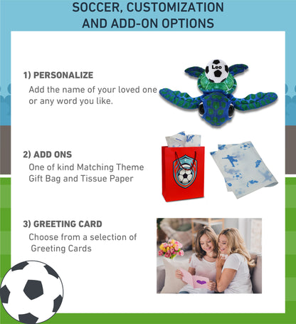 WILD COLLECTION PLUSH - BLUE SEA TURTLE 10" WITH SOCCER PLUSH