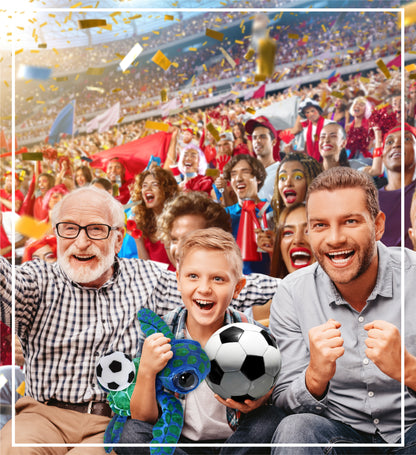 WILD COLLECTION PLUSH - BLUE SEA TURTLE 10" WITH SOCCER PLUSH