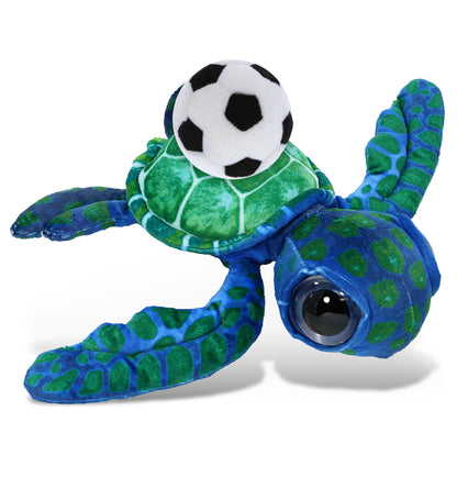 WILD COLLECTION PLUSH - BLUE SEA TURTLE 10" WITH SOCCER PLUSH