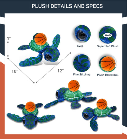 WILD COLLECTION PLUSH - BLUE SEA TURTLE 10" WITH BASKETBALL PLUSH
