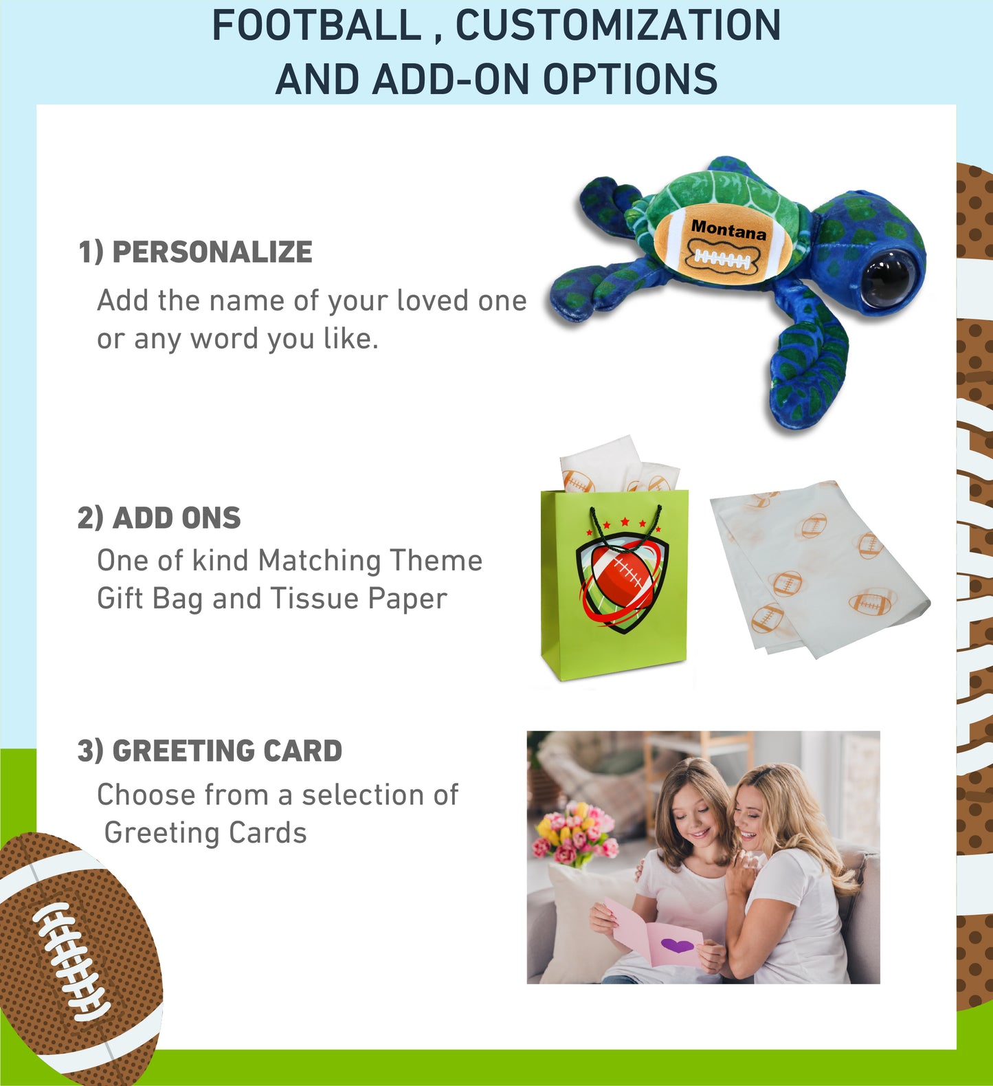 WILD COLLECTION PLUSH - BLUE SEA TURTLE 10" WITH FOOTBALL PLUSH