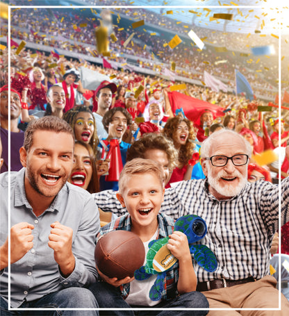 WILD COLLECTION PLUSH - BLUE SEA TURTLE 10" WITH FOOTBALL PLUSH