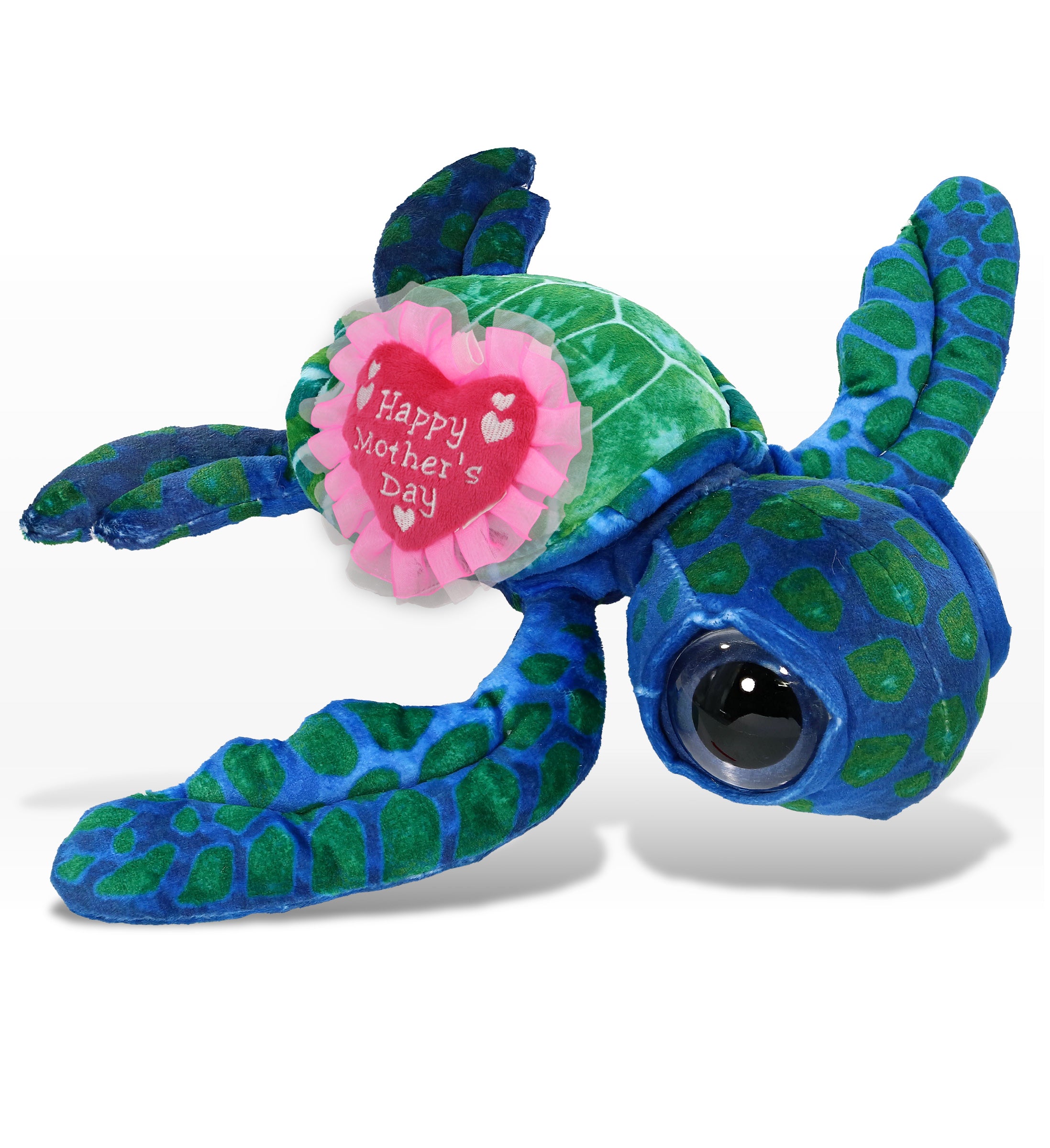 PLUSH MOTHERS DAY HEART - WILD COLLECTION PLUSH - BLUE SEA TURTLE 10"