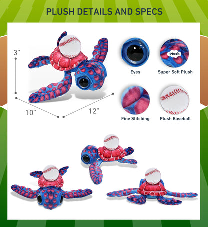 WILD COLLECTION PLUSH - PINK SEA TURTLE 10" WITH BASEBALL PLUSH