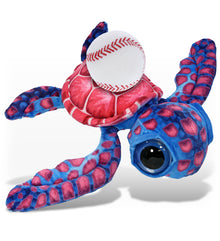 WILD COLLECTION PLUSH - PINK SEA TURTLE 10" WITH BASEBALL PLUSH