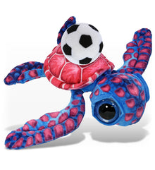 WILD COLLECTION PLUSH - PINK SEA TURTLE 10" WITH SOCCER PLUSH