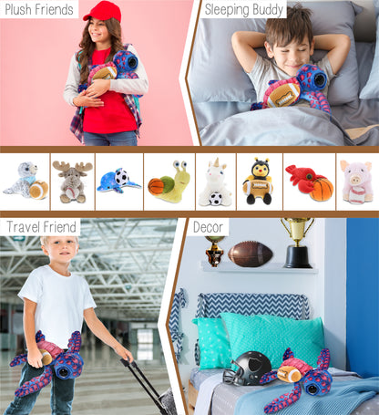 WILD COLLECTION PLUSH - PINK SEA TURTLE 10" WITH FOOTBALL PLUSH