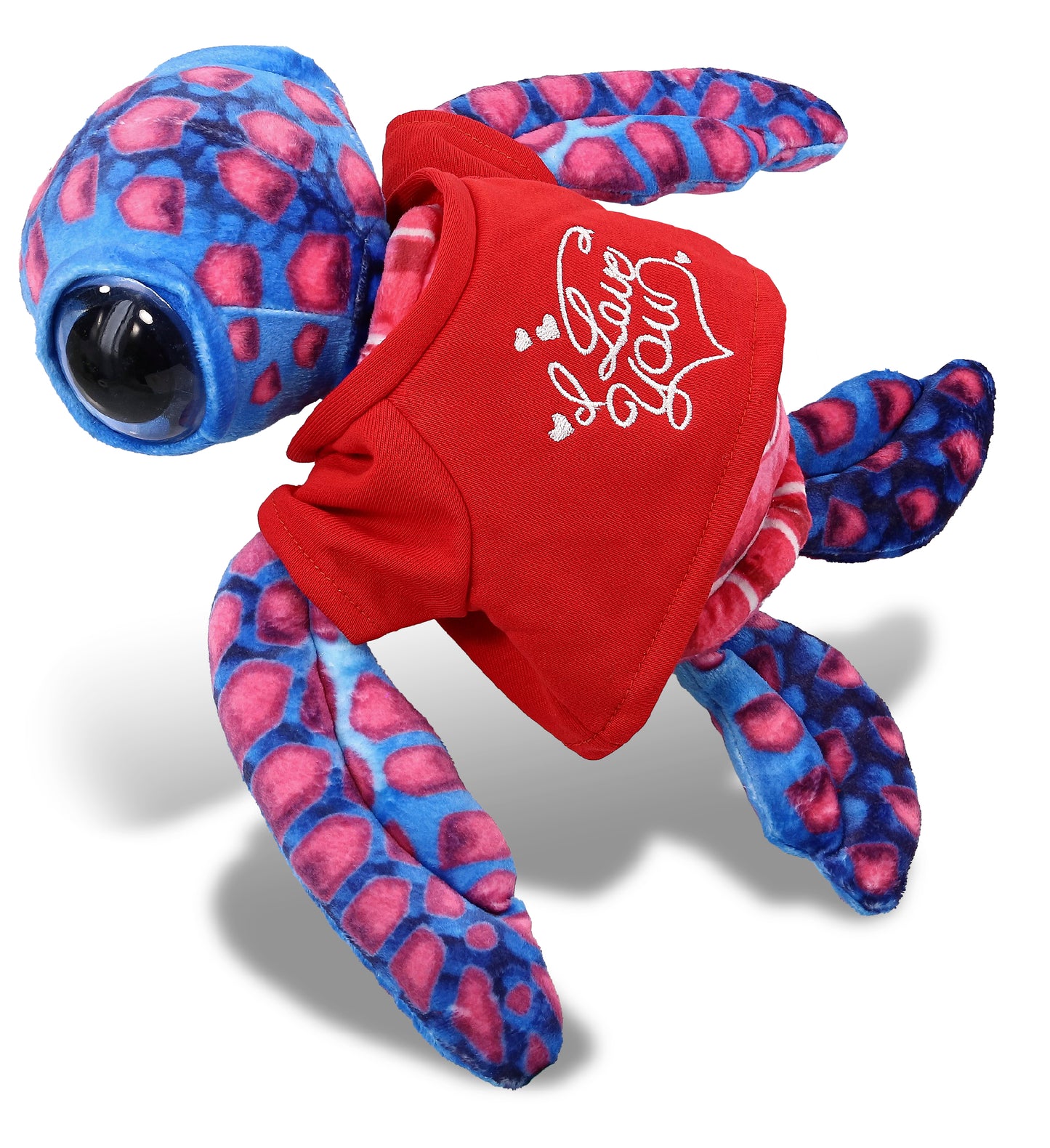 PLUSH I LOVE YOU RED SHIRT- WILD COLLECTION PLUSH - PINK SEA TURTLE 10"