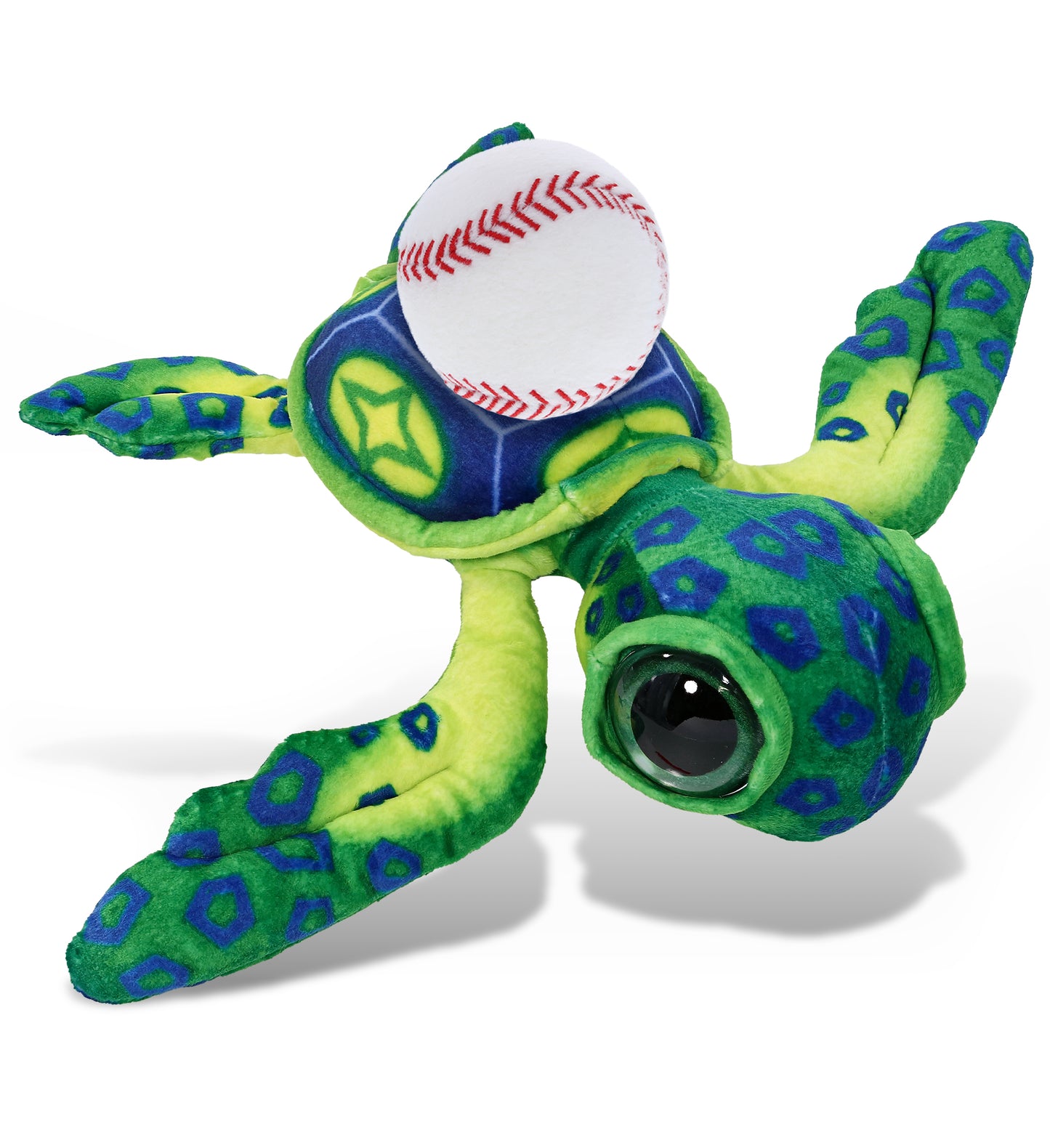 WILD COLLECTION PLUSH - GREEN SEA TURTLE 10" WITH BASEBALL PLUSH