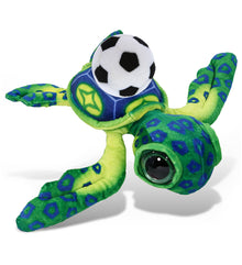 WILD COLLECTION PLUSH - GREEN SEA TURTLE 10" WITH SOCCER PLUSH