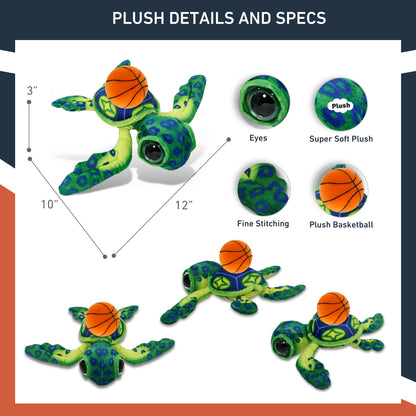 WILD COLLECTION PLUSH - GREEN SEA TURTLE 10" WITH BASKETBALL PLUSH