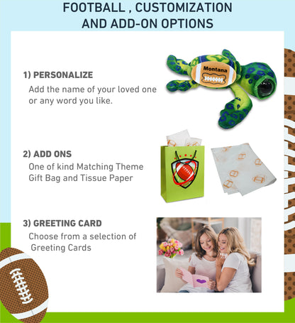 WILD COLLECTION PLUSH - GREEN SEA TURTLE 10" WITH FOOTBALL PLUSH