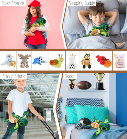 WILD COLLECTION PLUSH - GREEN SEA TURTLE 10" WITH FOOTBALL PLUSH