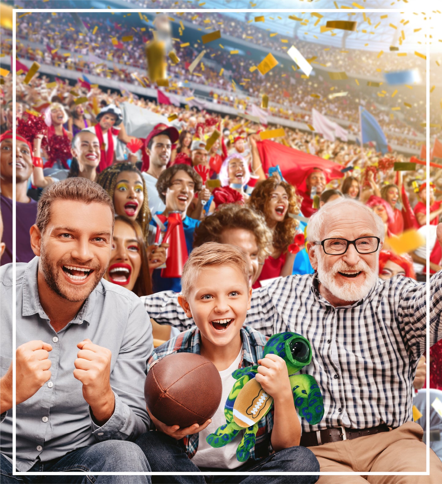 WILD COLLECTION PLUSH - GREEN SEA TURTLE 10" WITH FOOTBALL PLUSH